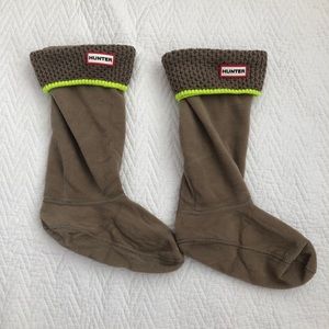 Hunter Tall Boot Socks Green Neon Trim medium